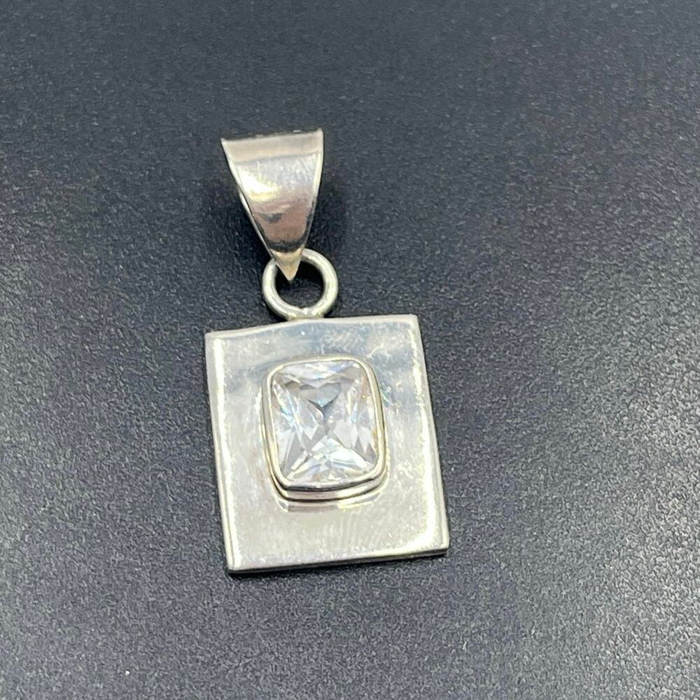 SILPADA RETIRED Sterling Silver
925 Square Cubic Zirconia‎ Slider
Pendant S0296